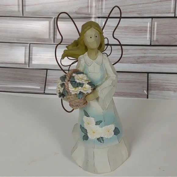 Ganz Resin Angel Figurine Spring Hat Wire Wings EUC - Picture 1 of 4